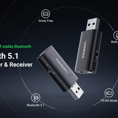 Bộ thu phát Bluetooth 5.1 2 trong 1 Bộ điều hợp Bluetooth không dây Ugreen 60300