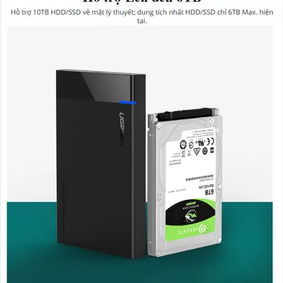 Hộp đựng ổ cứng 2.5 inch USB 3.0 + Type C Ugreen 60735