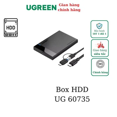 Hộp đựng ổ cứng 2.5 inch USB 3.0 + Type C Ugreen 60735