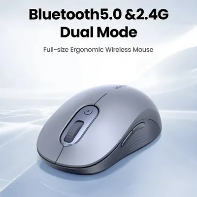 Chuột không dây 2.4Ghz + Bluetooth dùng cho máy tính laptop chất liệu nhựa ABS màu xám Ugreen 45149 M556