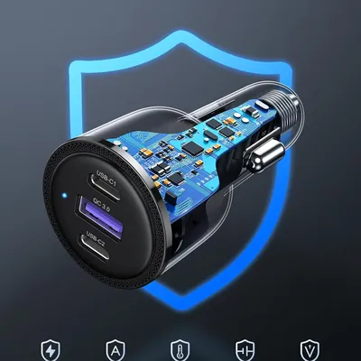 Sạc điện thoại USB 3 cổng 69W dùng trong ô tô Ugreen 20467