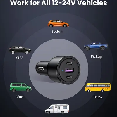 Sạc điện thoại USB 3 cổng 69W dùng trong ô tô Ugreen 20467