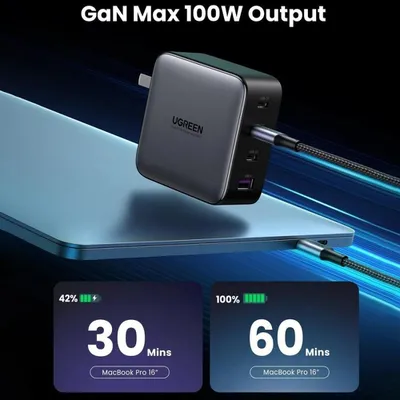 Củ sạc nhanh 100W GaN 4 cổng Ugreen 40747