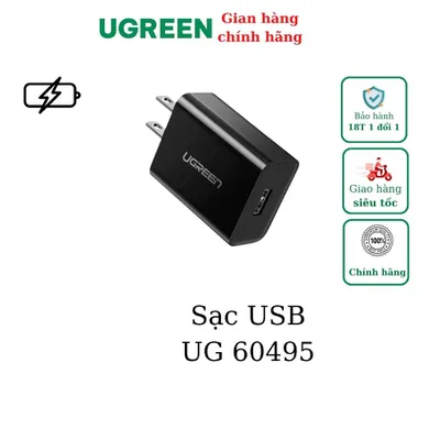 Củ sạc nhanh 18W chuẩn USB hỗ trợ QC 3.0 Ugreen 60495