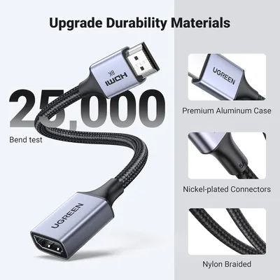 Cáp HDMI 2.1 nối dài 15cm chuẩn 8K Ugreen 15518