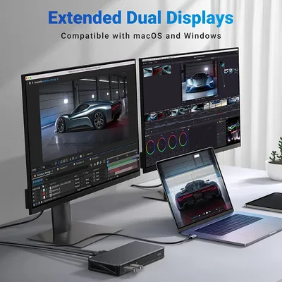 Bộ chuyển đổi USB-C sang  2*USB 3.1 + 1*USB-C +  2*HDMI + 2*DP1 + RJ45 Gigabit + PD Ugreen (90912)