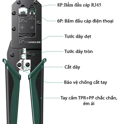 Kìm bấm mạng RJ45/RJ11 Ugreen 70683
