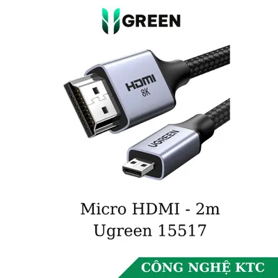 Cáp Micro HDMI to HDMI dài 2m hỗ trợ 8K Ugreen 15517