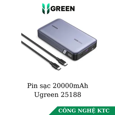 Pin sạc dự phòng 20000mAh Ugreen 25188