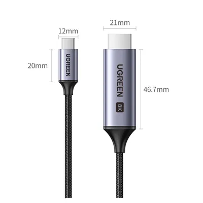 Cáp chuyển USB C to HDMI dài 1.5m hỗ trợ 8K@60Hz Ugreen 90451