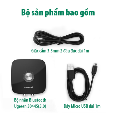 Thiết bị nhận Bluetooth đầu ra 3.5mm và hoa sen Ugreen  30445  CM123