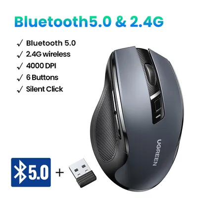 Chuột không dây bluetooth + wireless 2.4ghz Ugreen 15508 MU006