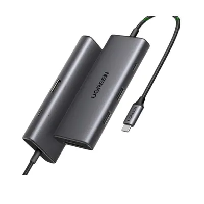 Bộ chuyển đổi USB-C sang 2*USB-A 3.0+USB-C+HDMI+SD/TF+PD hỗ trợ 4K Ugreen 15531 CM498