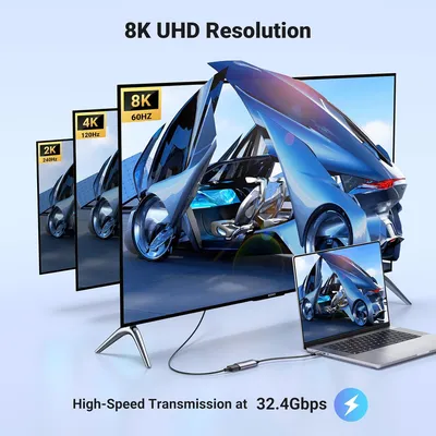 Cáp chuyển USB-C sang Displayport 1.4 hỗ trợ 8K@60HZ dài 10cm Ugreen 15575