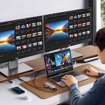 Bộ chuyển Type C to HDMI + VGA + USB 3.0 + LAN 1Gbps + Card Reader + PD 100w Ugreen 15600