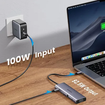 Bộ chuyển Type C to HDMI + VGA+ USB 3.0 + LAN 1Gbps + Card Reader + 3.5mm Ugreen 15601 CM498