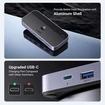 Bộ chia Hub USB 3.0 2 vào 4 ra màu đen Ugreen 15705