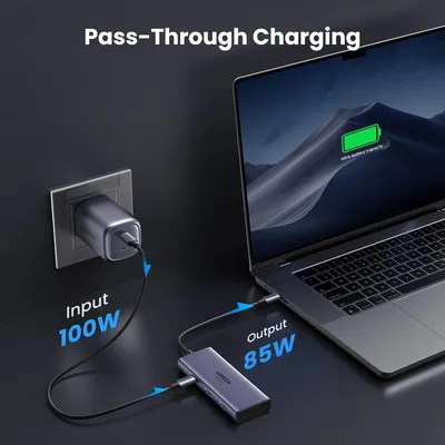 Thiết bị chuyển đổi Type C to 2*USB 3.0 + USB-C + 2*HDMI + PD 100W Ugreen 15852 CM948