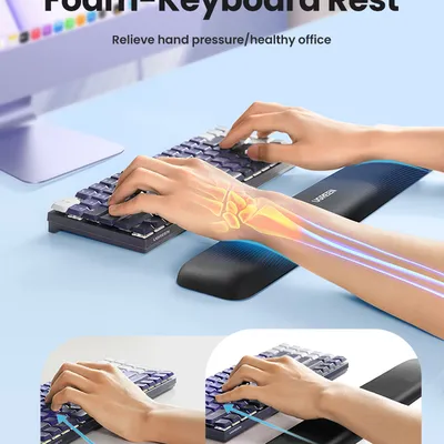 Tấm lót bàn phím đệm cổ tay chất liệu cao su (không xốp) màu đen Ugreen 25248