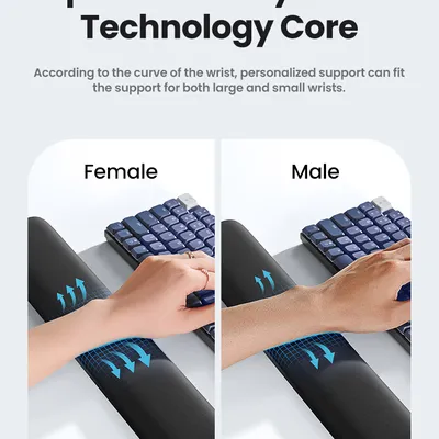 Tấm lót bàn phím đệm cổ tay chất liệu cao su (không xốp) màu đen Ugreen 25248