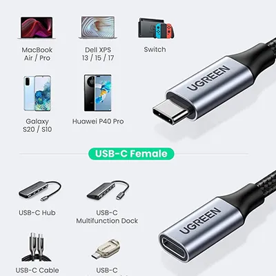Cáp nối dài Type C dài 0.5mM Ugreen 80810