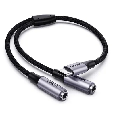 Cáp chuyển USB TYPE C sang 2 Cổng Audio 3.5 Ugreen 30732