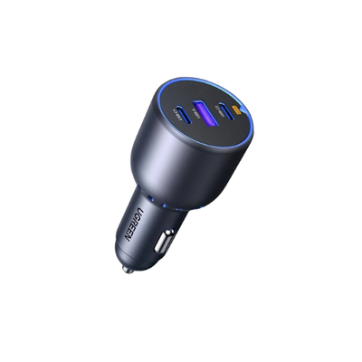 Sạc USB 3 cổng cho ô tô QC 3.0 và Type-C màu ghi xám Ugreen 35024 EC703