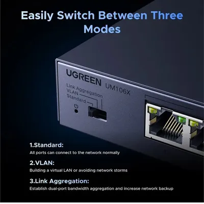 Bộ chia mạng gigabit 5 cổng LAN 2.5Gbps và 10Gbps Ugreen 35048EU CM753
