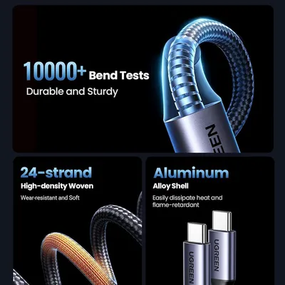 Cáp sạc USB Type C ra 2 cổng Type C  dài 1.5m 100W Ugreen 35087 US561