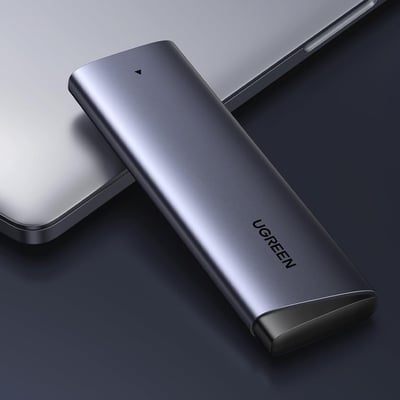 Thiết bị đựng ổ cứng cỡ M.2 dùng để kết nối ổ cứng Sata NVME với máy tính qua cổng usb-C Ugreen 35267 CM767
