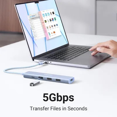 Bộ chuyển đổi USB-C sang 3*USB 3.0+HDMI+USB-C hỗ trợ 4K Ugreen 35581