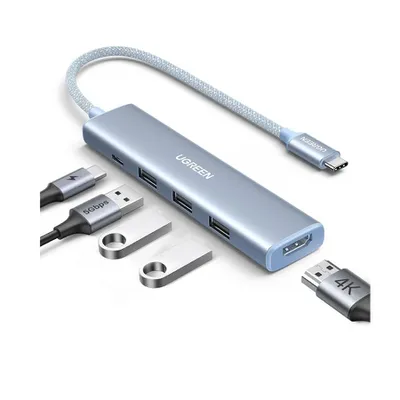 Bộ chuyển đổi USB-C sang 3*USB 3.0+HDMI+USB-C hỗ trợ 4K Ugreen 35581