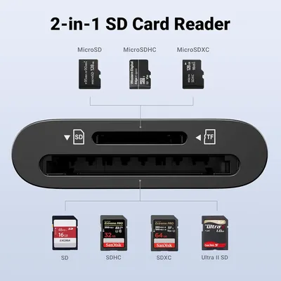 Đầu đọc thẻ TF + SD chân cắm USB-C 3.1 gen1 màu đen Ugreen 35622