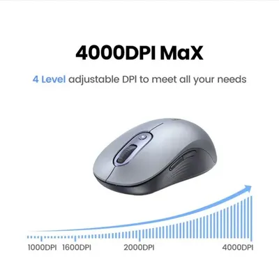 Chuột không dây 2.4Ghz dùng cho máy tính laptop chất liệu nhựa ABS màu xám Ugreen 35900 M556