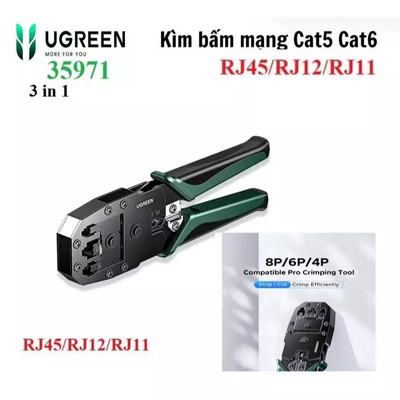 Kìm bấm dây mạng chuẩn RJ45/RJ11 màu xanh đen Ugreen 35971 NW304