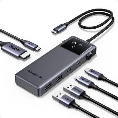Bộ chuyển đổi USB-C sang USB-C PD+2*USB 3.2+2*USB-C 3.2+HDMI Groovy Robot Uno Ugreen 35998 CD361