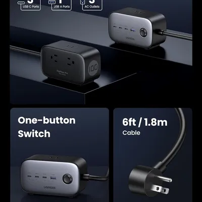 Sạc điện thoại laptop DigiNest Pro 3 cổng USB-C và 1 cổng USB 100W Ugreen 40896