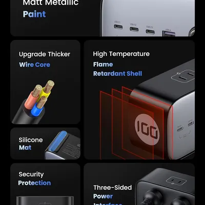 Sạc điện thoại laptop DigiNest Pro 3 cổng USB-C và 1 cổng USB 100W Ugreen 40896