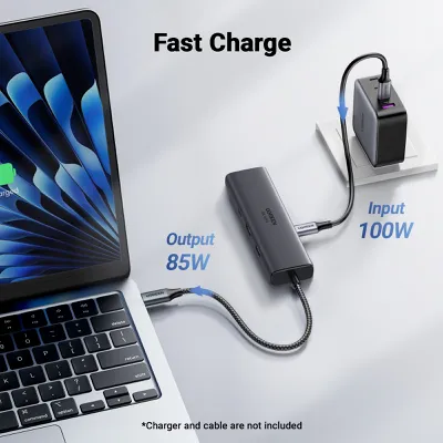 Bộ chuyển đổi USB-C sang USB-C PD+3*USB 3.0+RJ45+HDMI hỗ trợ 4K@60hz Ugreen 45000 CM512
