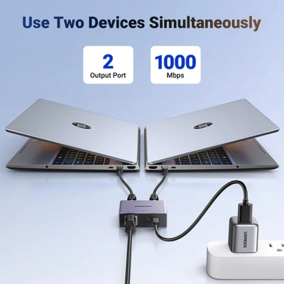 Bộ chia mạng gigabit 2 cổng LAN 1Gbps Ugreen 45311 NW301
