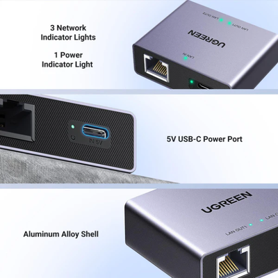 Bộ chia mạng gigabit 2 cổng LAN 1Gbps Ugreen 45311 NW301