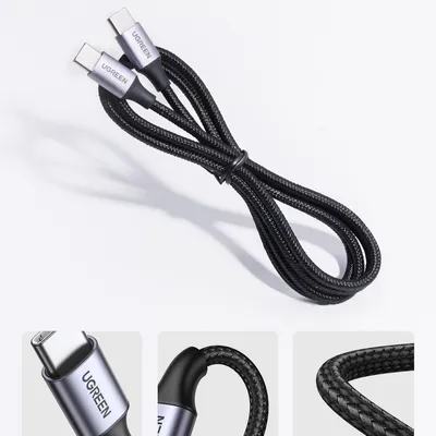 Cáp sạc USB C dài 2M PD 60W màu xám Ugreen 50152 US261