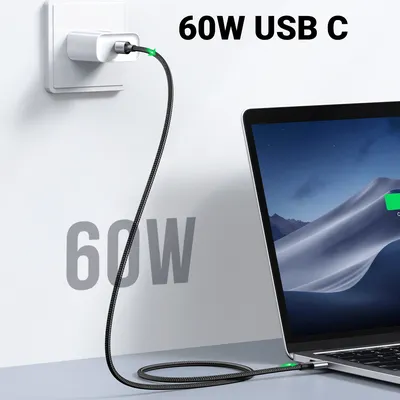 Cáp sạc USB C dài 2M PD 60W màu xám Ugreen 50152 US261