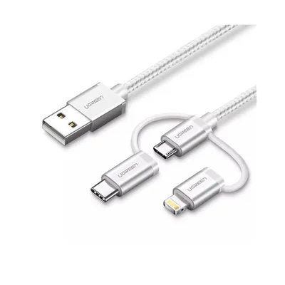 Cáp sạc Type-C+ Lightning + Micro USB 3 trong 1 dài 1.5m Ugreen 50203