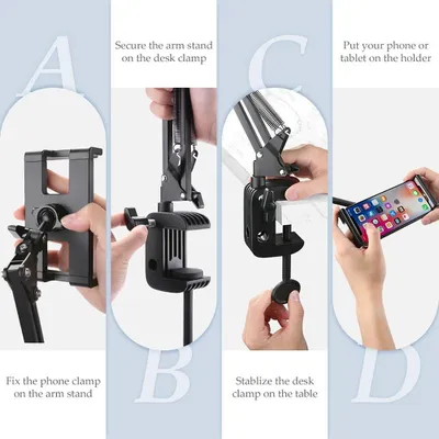 Universal Holder with Folding Long Arm (Black) Ugreen 50394