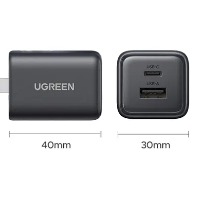Sạc điện thoại 2 cổng USB-C và USB-A GaN 20W Ugreen 55533 X514