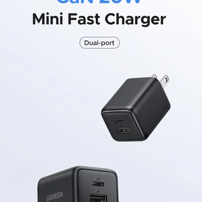 Sạc điện thoại 2 cổng USB-C và USB-A GaN 20W Ugreen 55533 X514