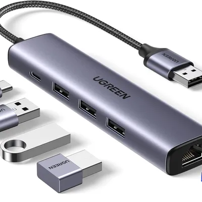 Bộ chia USB 3.0 ra 3 cổng USB 3.0 + Lan 1000Mbps  Ugreen 60554