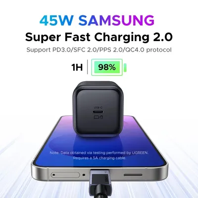 Sạc điện thoại 1 cổng USB-C GaN 45W Ugreen 65050B X524