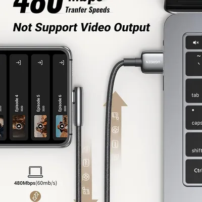 Cáp sạc Type C to USB 2.0 góc 90 dài 1m Ugreen 70413